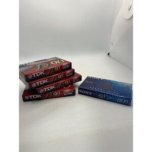 TDK D90 Cassette Tape - 4 tapes and 1-Sony 60 mins hifi sealed music sealed